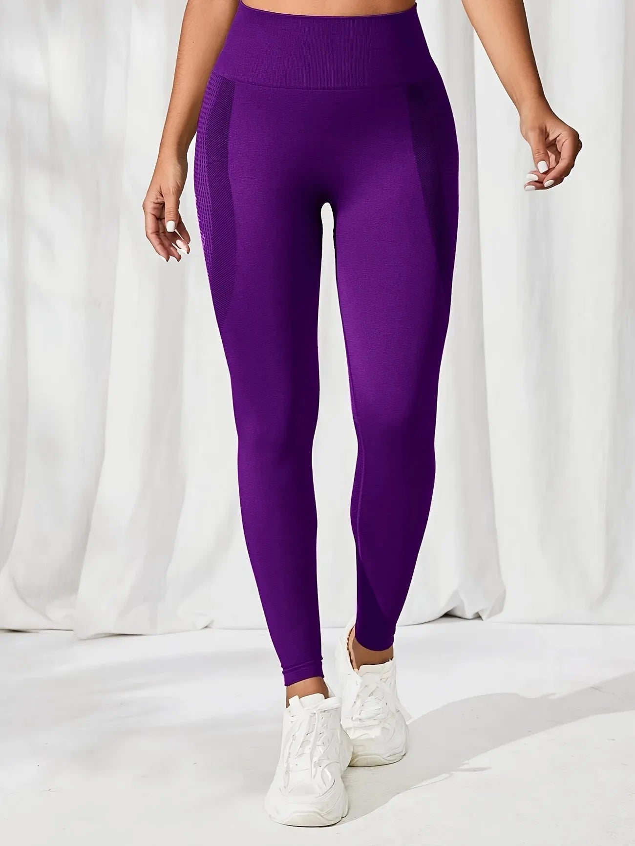 Breathable High - Waisted Yoga Leggings For Women Solid Color Tummy Control Sportswear Comfortable Fitness Gym Tights Activewear - TRENSET
