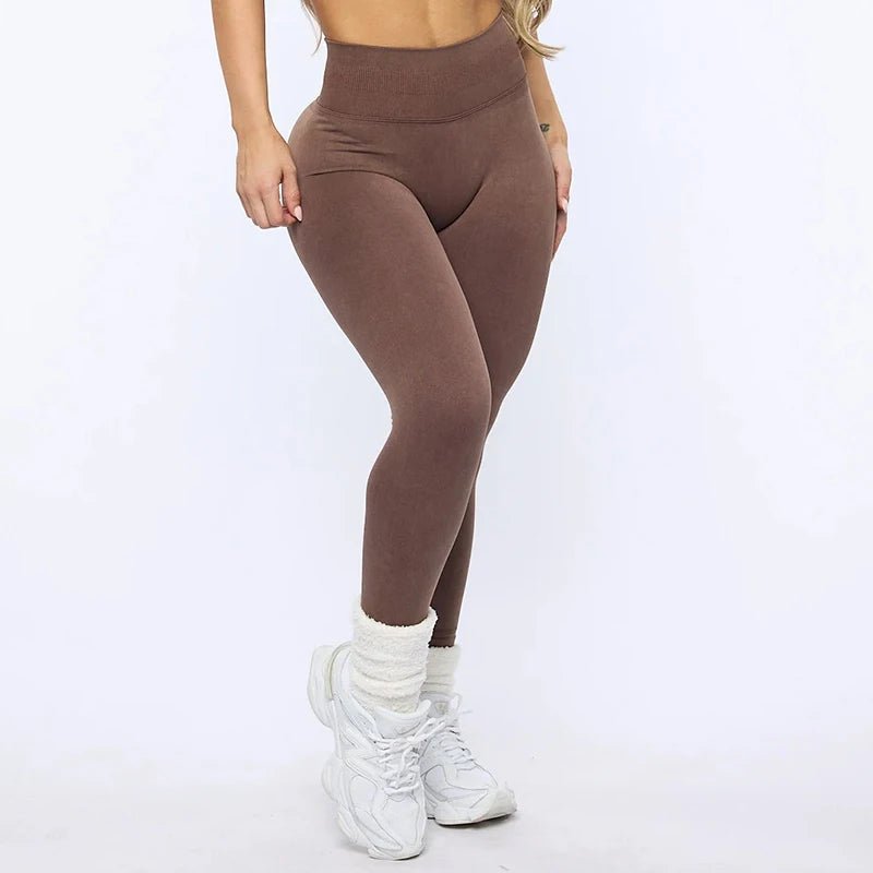 Bum Sculpting Acid Washed Scrunch Butt Leggings Women Seamless Sports Yoga Pant High Waist Ribbed Gym Tights Fitness Workout - TRENSET