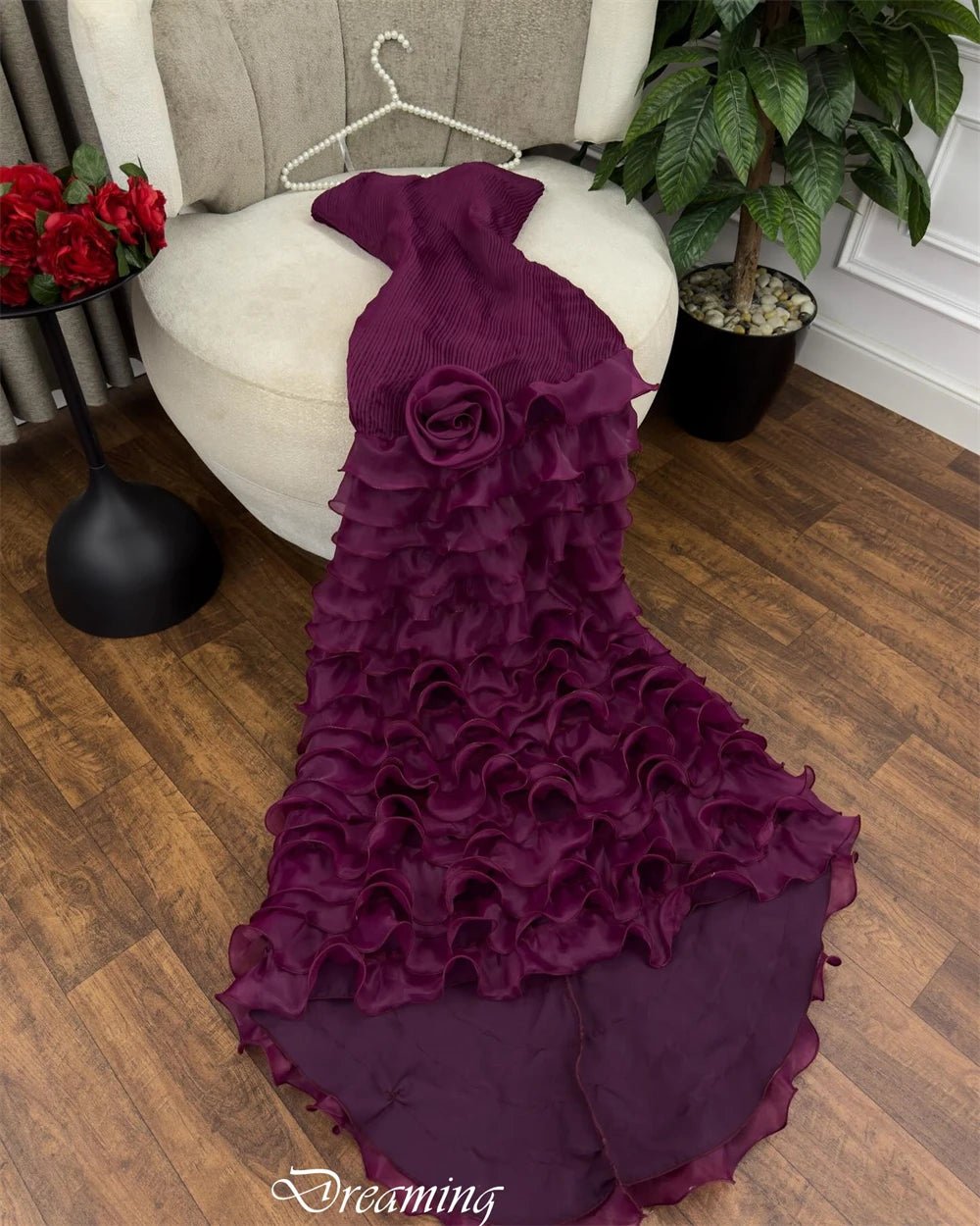 Customized Mermaid Exquisite Tulle Evening Dress Fashion Strapless Sleeveless Party Dress High Quality Floor Length - TRENSET