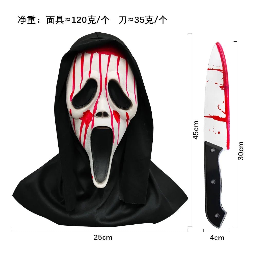 Ghost Scream Halloween Costume Role Party Horror Game Cosplay Jumpsuit With Mask Horrific Death Zombie Masquerade Fancy Dress - TRENSET