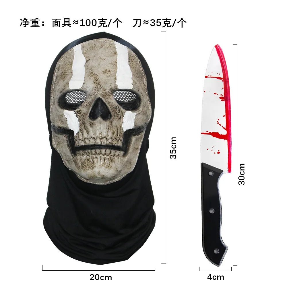 Ghost Scream Halloween Costume Role Party Horror Game Cosplay Jumpsuit With Mask Horrific Death Zombie Masquerade Fancy Dress - TRENSET