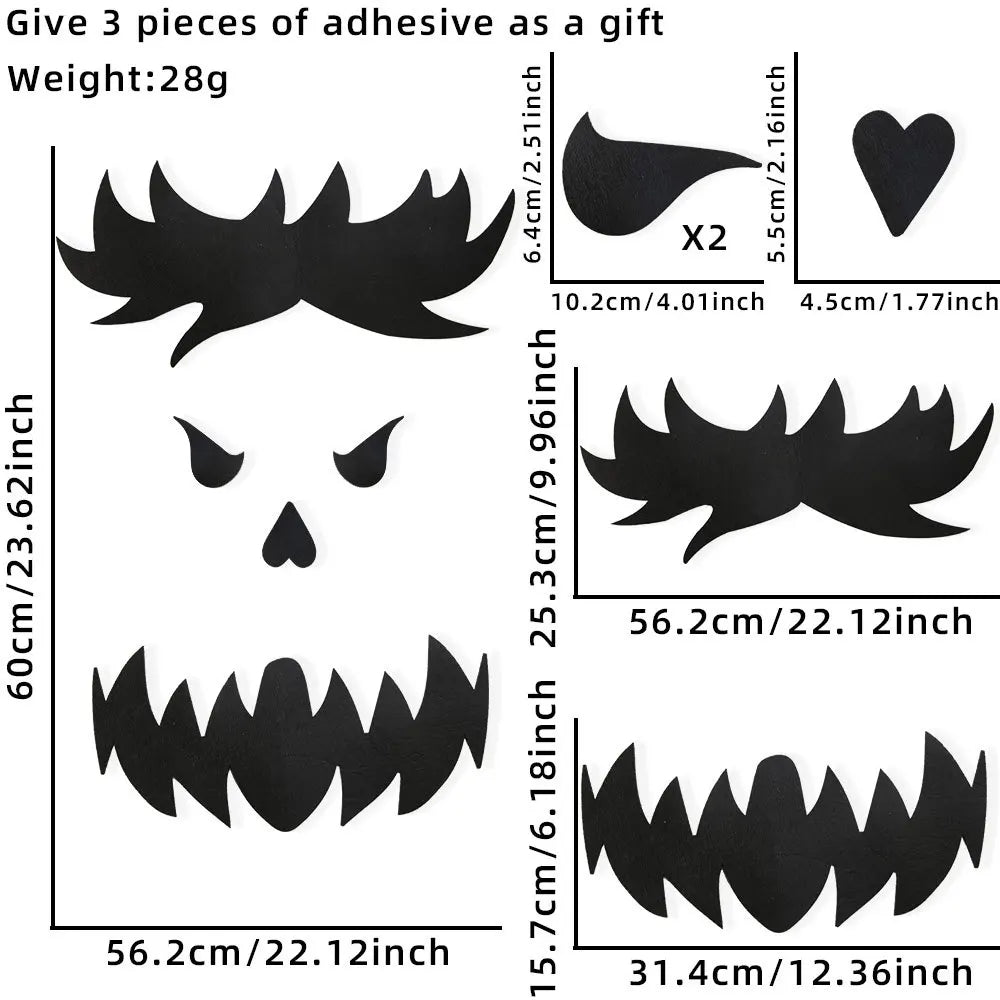 Halloween decoration room door stickers window decor skeleton hand pumpkin DIY devil witch hat glass window stickers ghost - TRENSET
