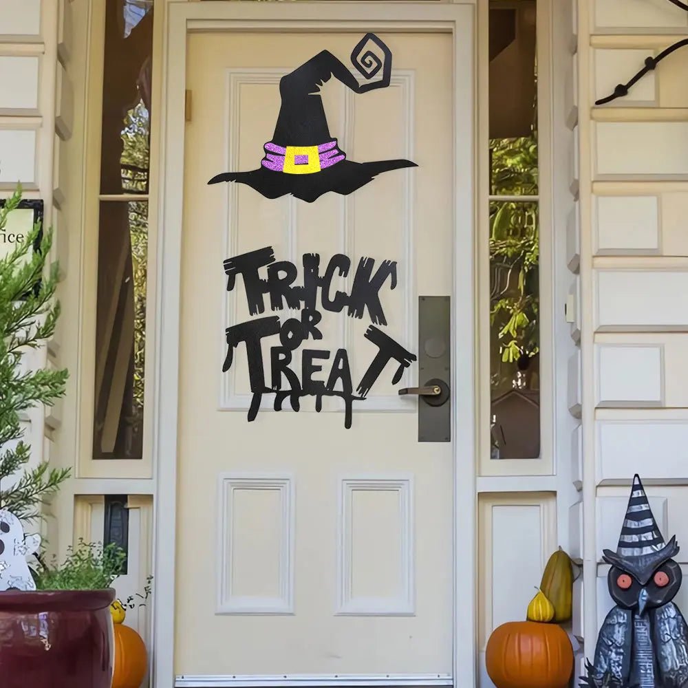 Halloween decoration room door stickers window decor skeleton hand pumpkin DIY devil witch hat glass window stickers ghost - TRENSET