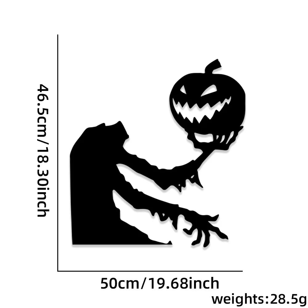 Halloween decoration room door stickers window decor skeleton hand pumpkin DIY devil witch hat glass window stickers ghost - TRENSET