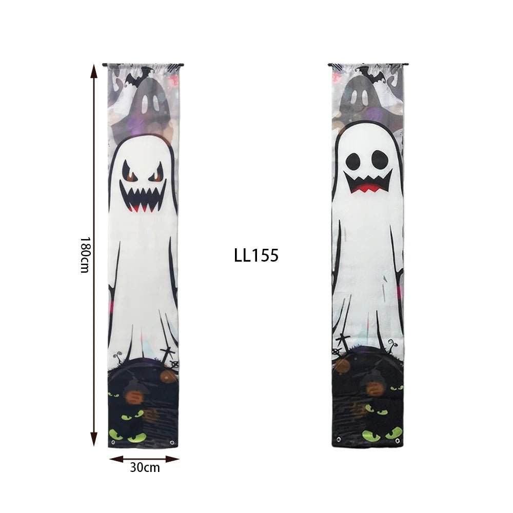 Halloween Trick - or - Treat Themed Porch Banner Hanging Door Curtain Pumpkin Ghost Home Horror Party Decoration Supplies - TRENSET