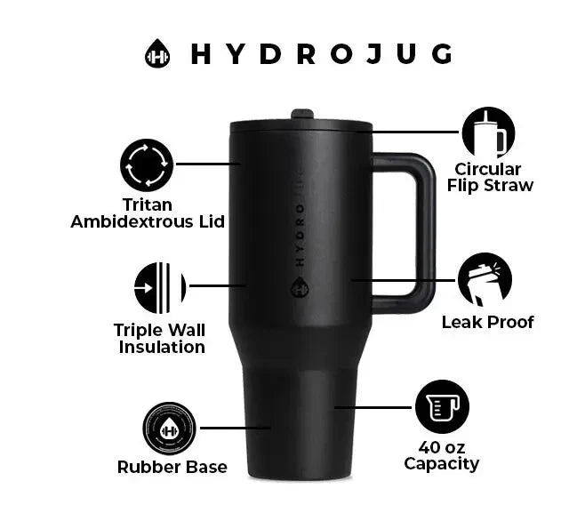 HydroJug Tumbler 32OZ Traveler Straw Lid Stainless Steel Vacuum Insulated Car Mug Double Wall Thermal Iced Travel - TRENSET