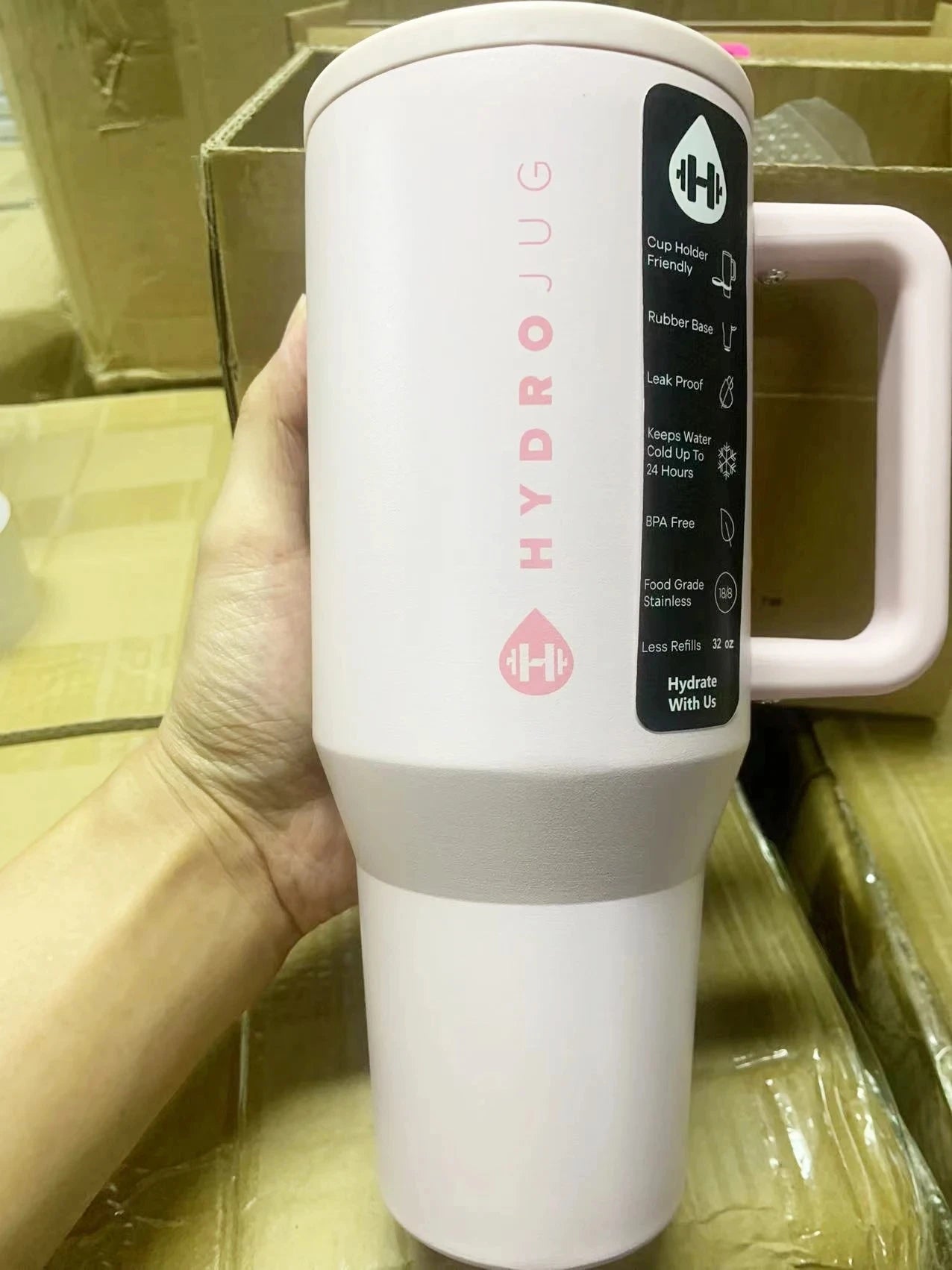 HydroJug Tumbler 32OZ Traveler Straw Lid Stainless Steel Vacuum Insulated Car Mug Double Wall Thermal Iced Travel - TRENSET