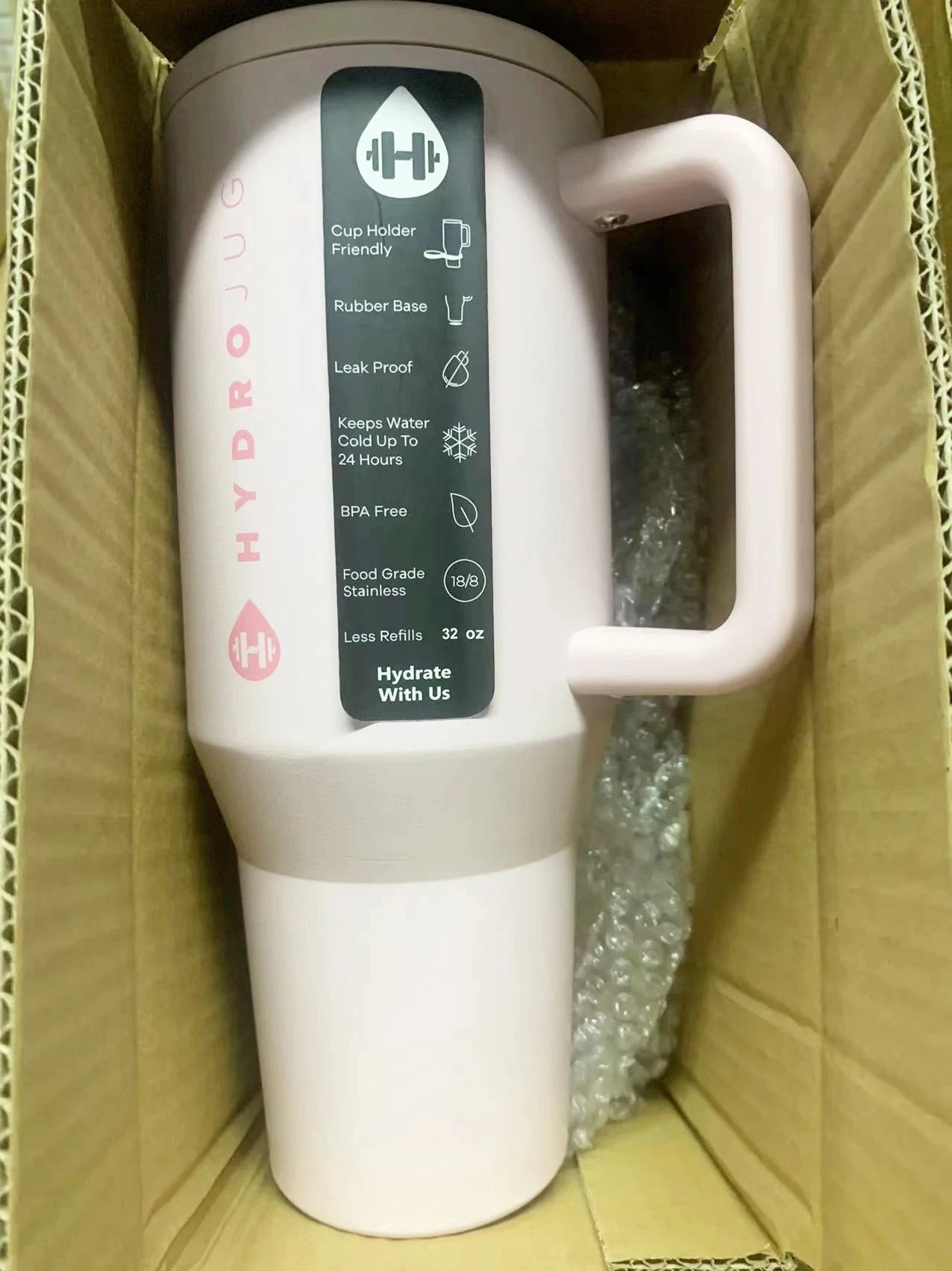 HydroJug Tumbler 32OZ Traveler Straw Lid Stainless Steel Vacuum Insulated Car Mug Double Wall Thermal Iced Travel - TRENSET
