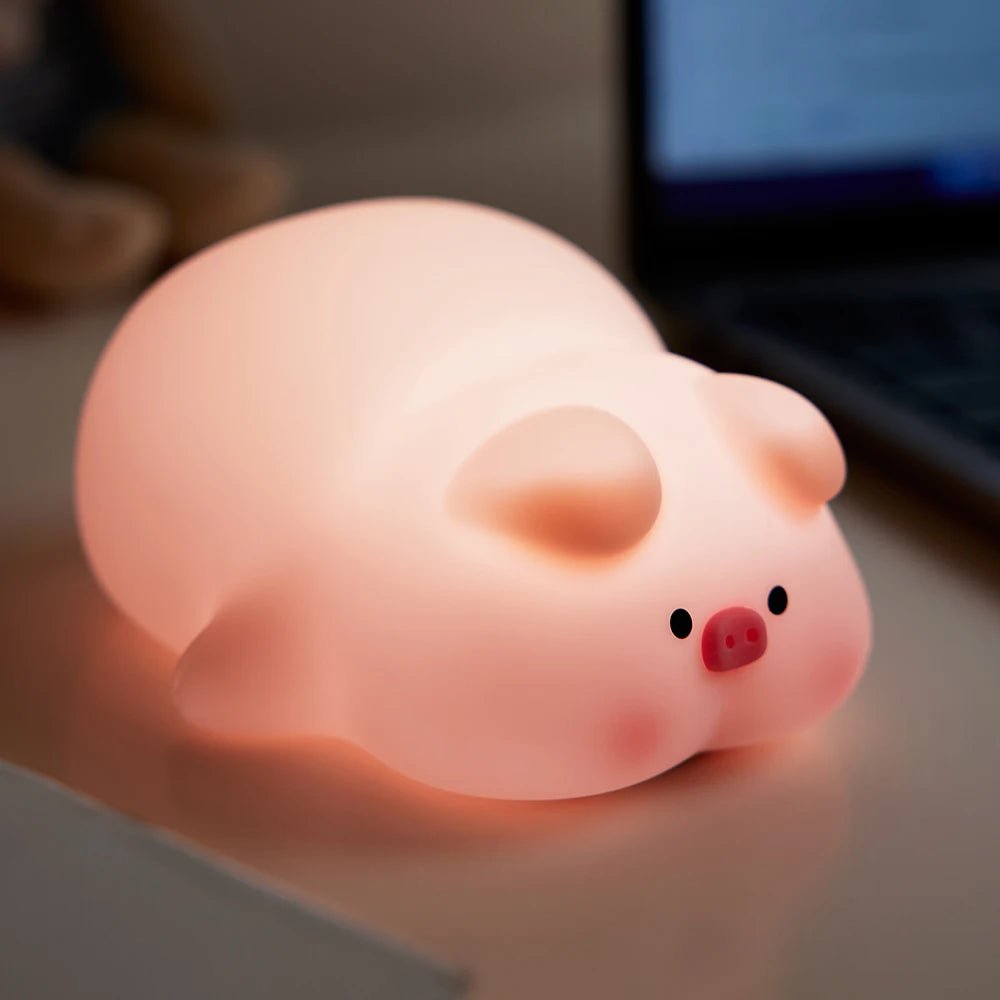 Kawaii Lion Night Light Rechargeable 3 Level Dimmable Silicone Sleeping Light Bedside Lamp Nursery Nightlights For Bedroom - TRENSET