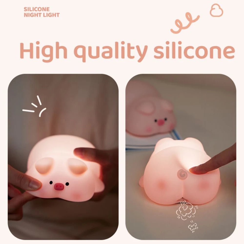 Kawaii Lion Night Light Rechargeable 3 Level Dimmable Silicone Sleeping Light Bedside Lamp Nursery Nightlights For Bedroom - TRENSET