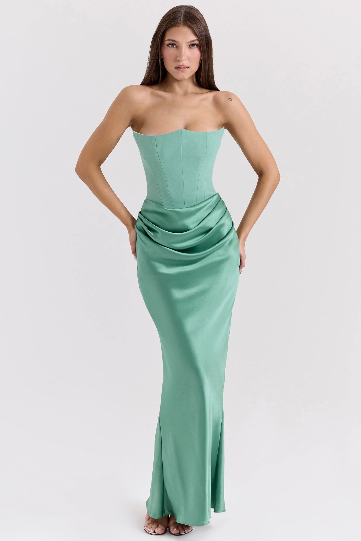 Mingmingxi 2025 Women's Evening Dress Strapless Pink Prom Party Dresses Sexy Satin Long Corset Dress Elegant Maxi Gala Dresses - TRENSET