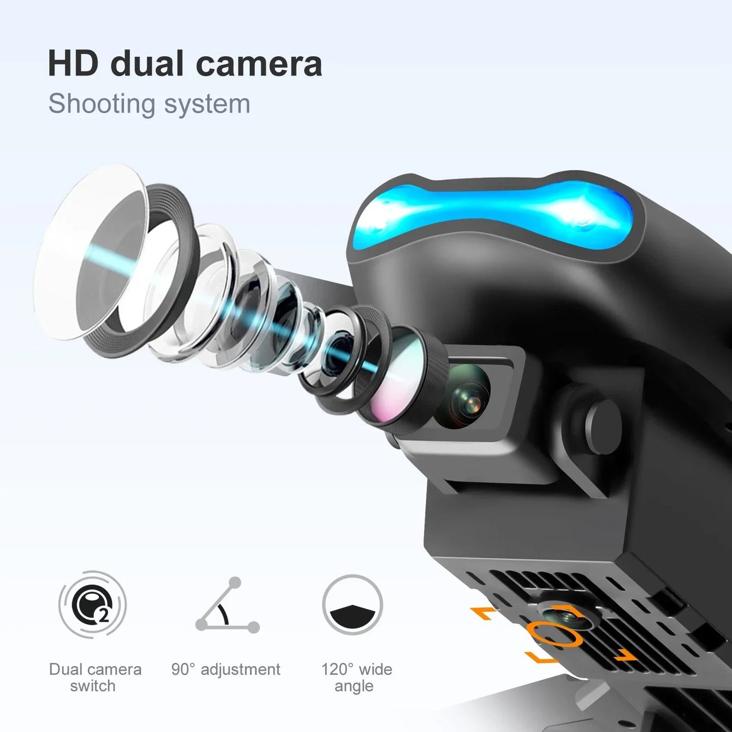 Mini Foldable RC Quadcopter E99 K3 Pro - Dual Camera Aerial Drone with 4K HD, Hold Mode & LED Lights | WIFI Remote Control Toy - TRENSET