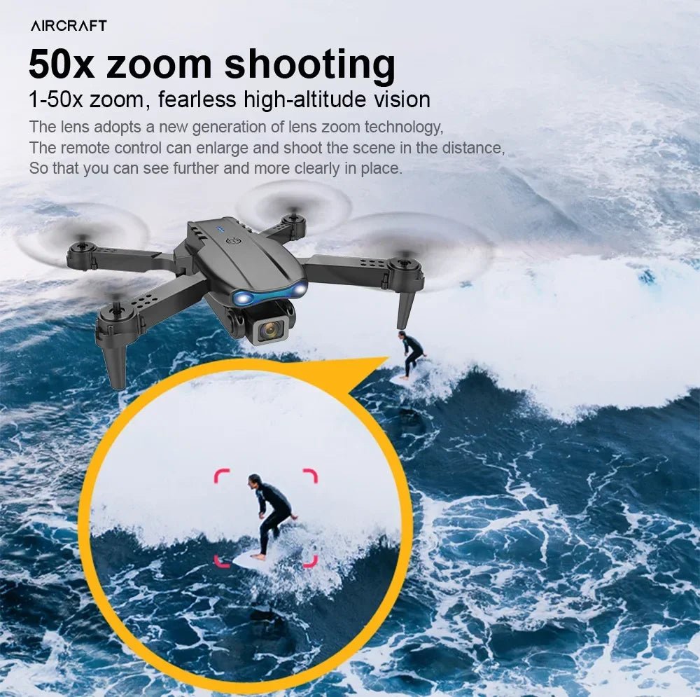 Mini Foldable RC Quadcopter E99 K3 Pro - Dual Camera Aerial Drone with 4K HD, Hold Mode & LED Lights | WIFI Remote Control Toy - TRENSET