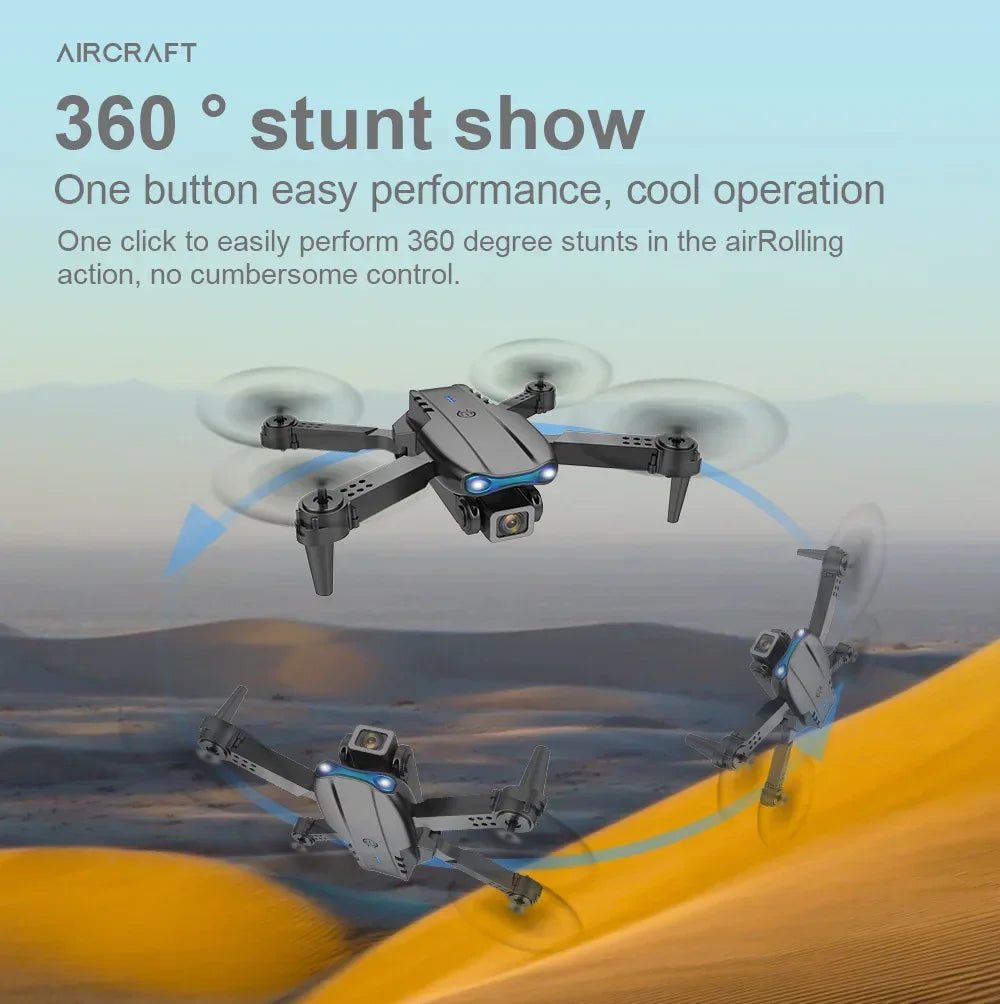 Mini Foldable RC Quadcopter E99 K3 Pro - Dual Camera Aerial Drone with 4K HD, Hold Mode & LED Lights | WIFI Remote Control Toy - TRENSET