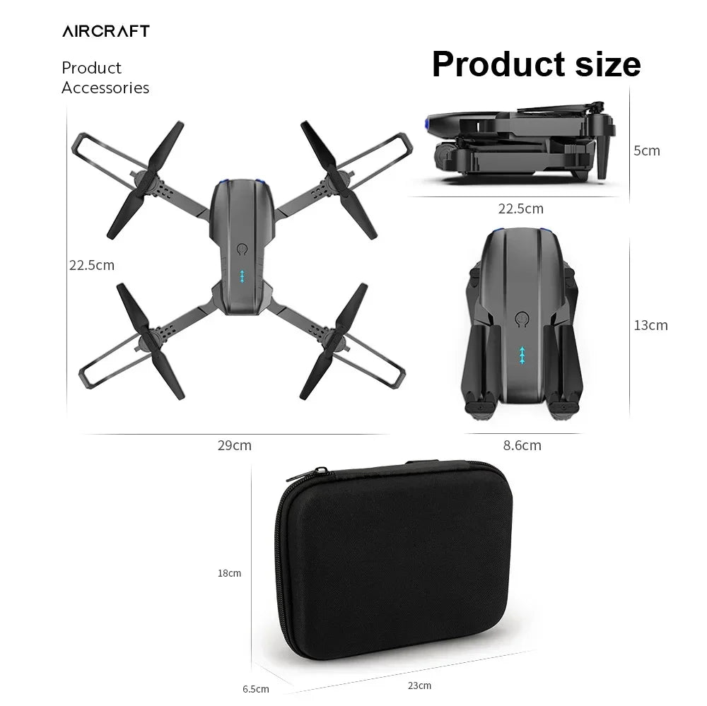 Mini Foldable RC Quadcopter E99 K3 Pro - Dual Camera Aerial Drone with 4K HD, Hold Mode & LED Lights | WIFI Remote Control Toy - TRENSET