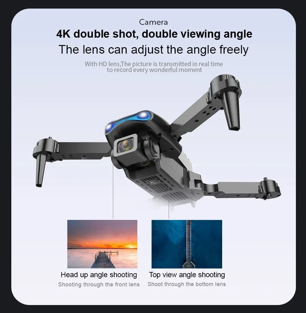 Mini Foldable RC Quadcopter E99 K3 Pro - Dual Camera Aerial Drone with 4K HD, Hold Mode & LED Lights | WIFI Remote Control Toy - TRENSET