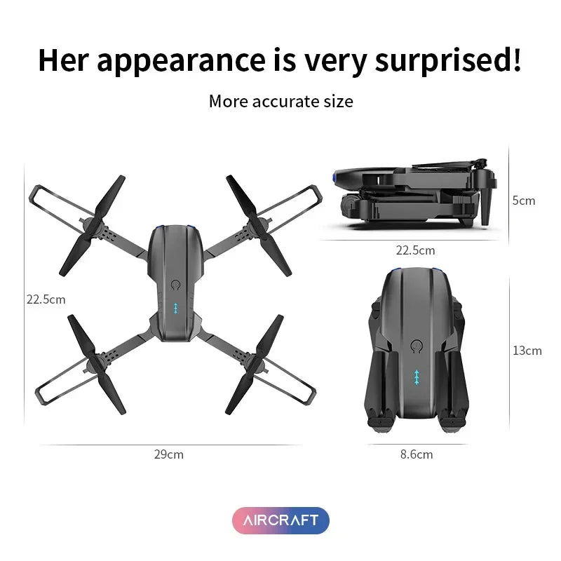 Mini Foldable RC Quadcopter E99 K3 Pro - Dual Camera Aerial Drone with 4K HD, Hold Mode & LED Lights | WIFI Remote Control Toy - TRENSET