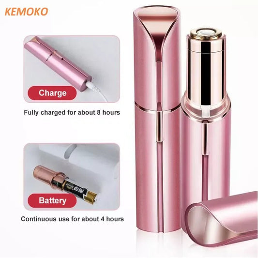 New Electric Facial Hair Removal Epilator Eyebrow Lipstick Shape Painless Facial Sensitive Areas Bikini Depilator Shaver Trimmer - TRENSET