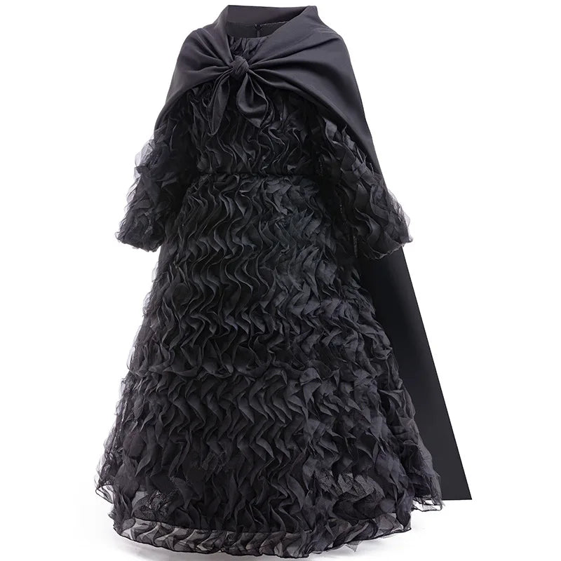 New Wicked Elphaba Dress Halloween performance costume girl cosplay movie same dress 4 - 12 years old black dress up dress+hat - TRENSET
