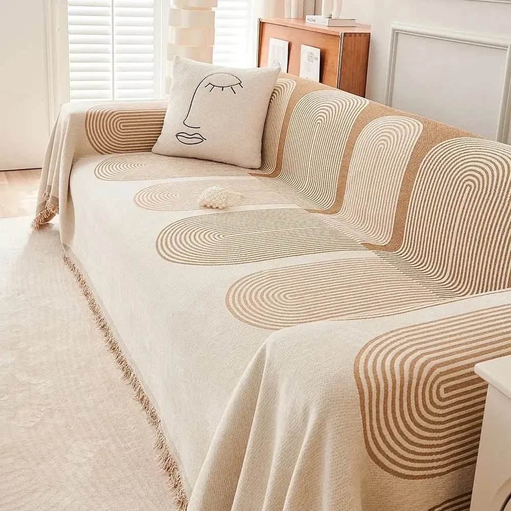 Nordic Tassel Throw Blanket Four Season Sofa Cover Dust Anti-cat Scratch Protection Cover Sofa Blanket Carpet Travel Rug Tassels - TRENSET