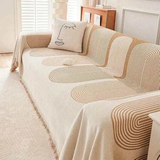 Nordic Tassel Throw Blanket Four Season Sofa Cover Dust Anti-cat Scratch Protection Cover Sofa Blanket Carpet Travel Rug Tassels - TRENSET