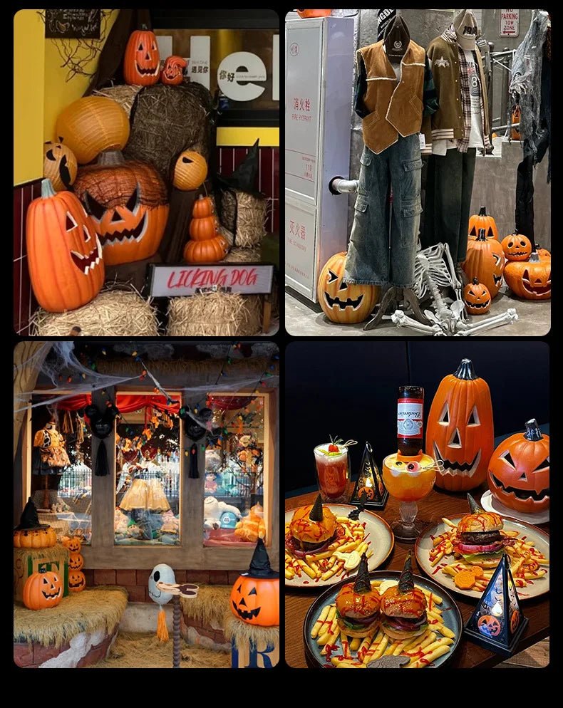 Pumpkins Lamp Halloween Decoration For Home Yard Garden Outdoor Decor Hallowen Horror House Skull Party Props Glow in The Dark - TRENSET