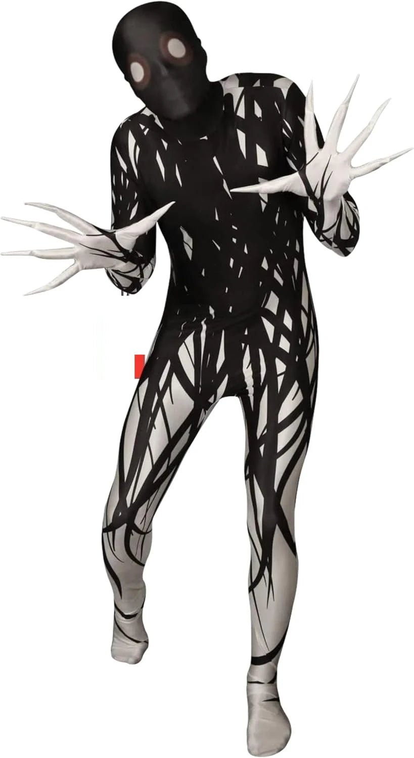 Shadow Demon Costume Adult,Halloween Phantom Zalgo Costume Adults, Skinwalker Costume Scary Morph Suits Adults, Zalgo Skin Suit - TRENSET