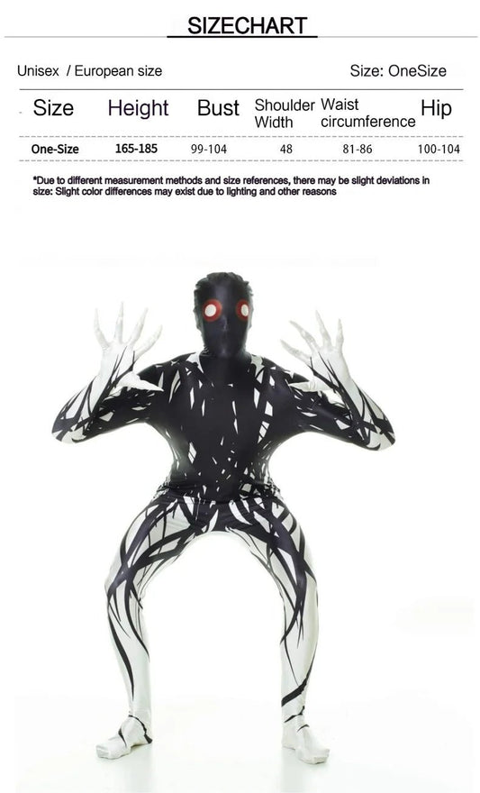 Shadow Demon Costume Adult,Halloween Phantom Zalgo Costume Adults, Skinwalker Costume Scary Morph Suits Adults, Zalgo Skin Suit - TRENSET