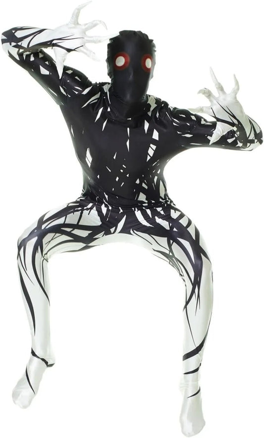 Shadow Demon Costume Adult,Halloween Phantom Zalgo Costume Adults, Skinwalker Costume Scary Morph Suits Adults, Zalgo Skin Suit - TRENSET
