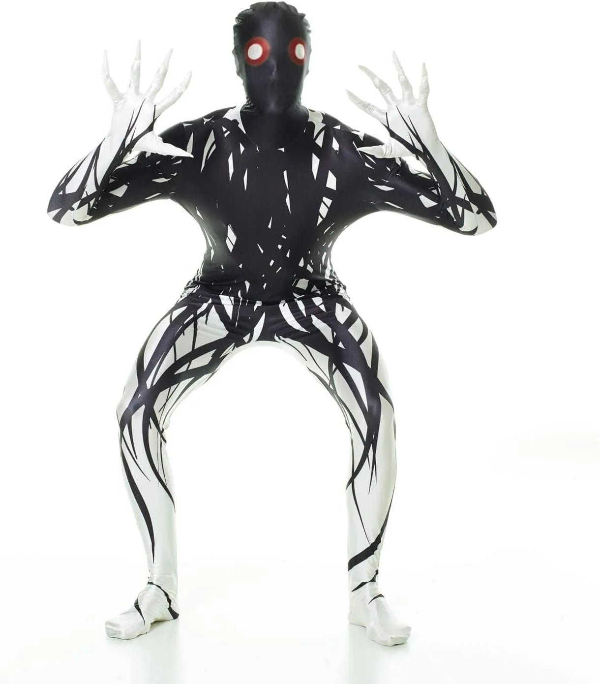 Shadow Demon Costume Adult,Halloween Phantom Zalgo Costume Adults, Skinwalker Costume Scary Morph Suits Adults, Zalgo Skin Suit - TRENSET