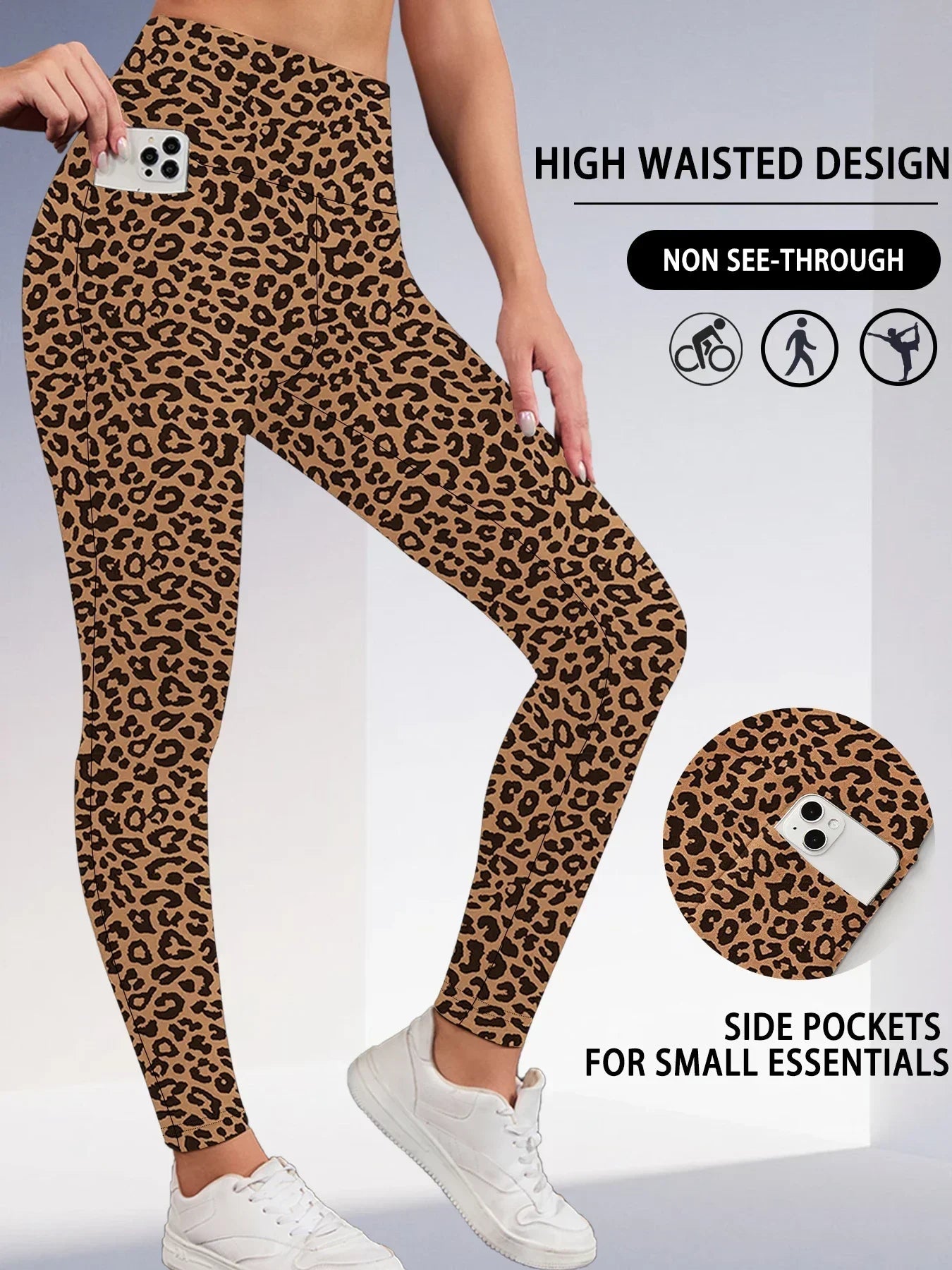Super Soft Sports Leggings With Pockets For Women High Waisted Workout Yoga Running Push Up Gym Fitness Tight Pants Women's - TRENSET