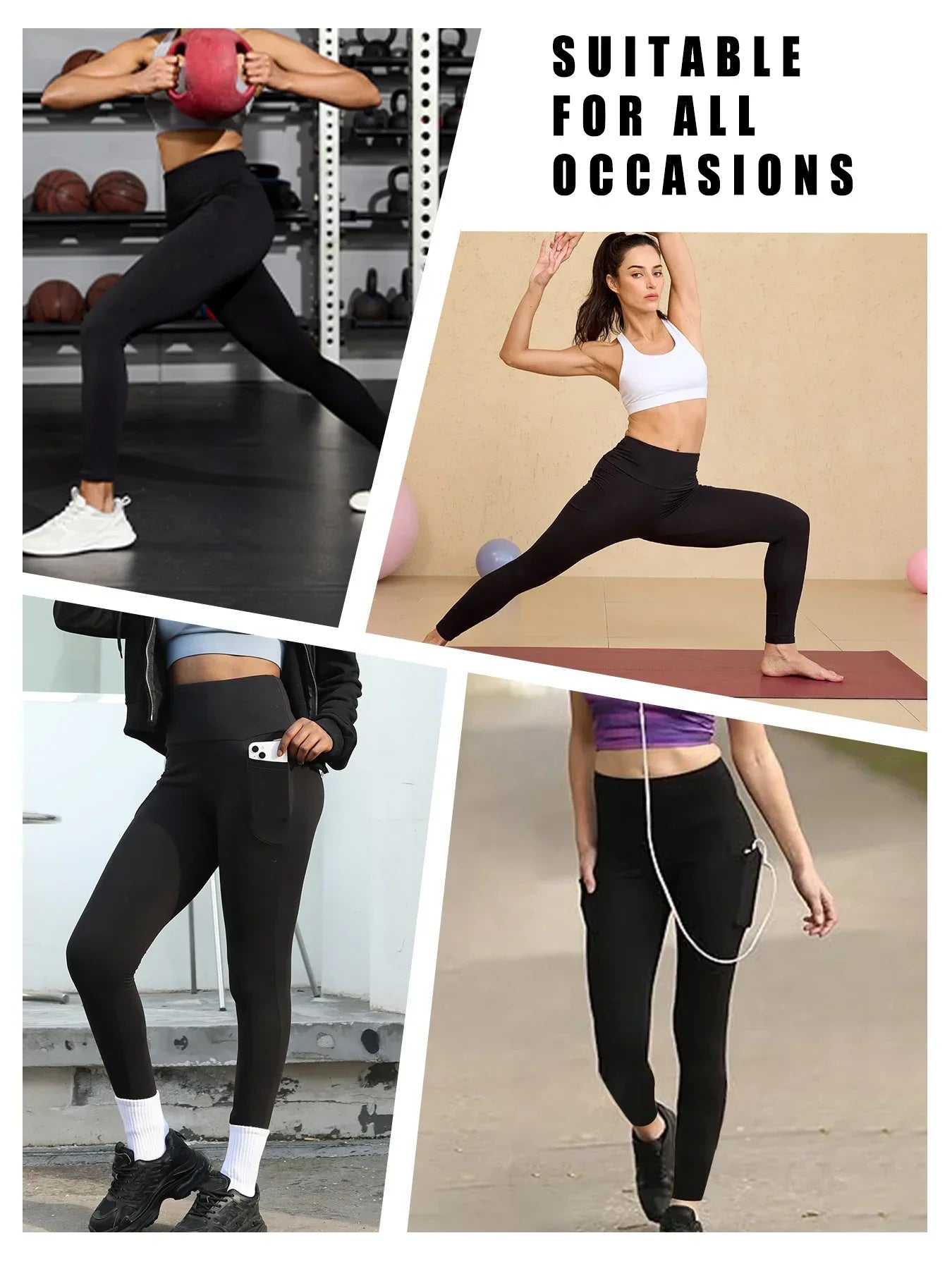 Super Soft Sports Leggings With Pockets For Women High Waisted Workout Yoga Running Push Up Gym Fitness Tight Pants Women's - TRENSET
