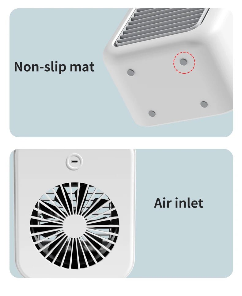USB Rechargeable Mini Air Conditioner Fan Portable Cooling Fan with 1800mAh Battery Air Circulator Humidifier - for Home Office - TRENSET