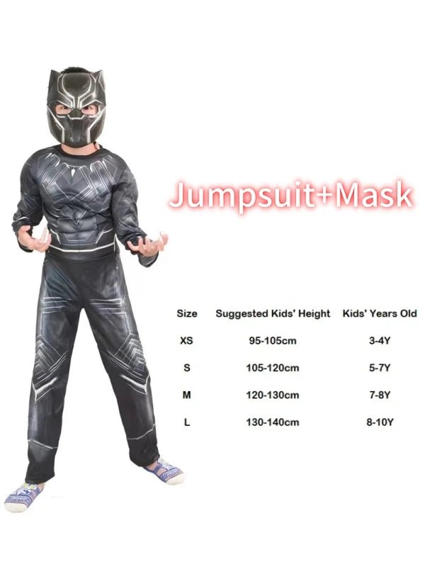 Wolverine Cosplay Costume Kids Wolf Black Superhero Panther Claws Mask Jumpsuit Halloween Bodysuit Muscle Suit for Child Gift - TRENSET