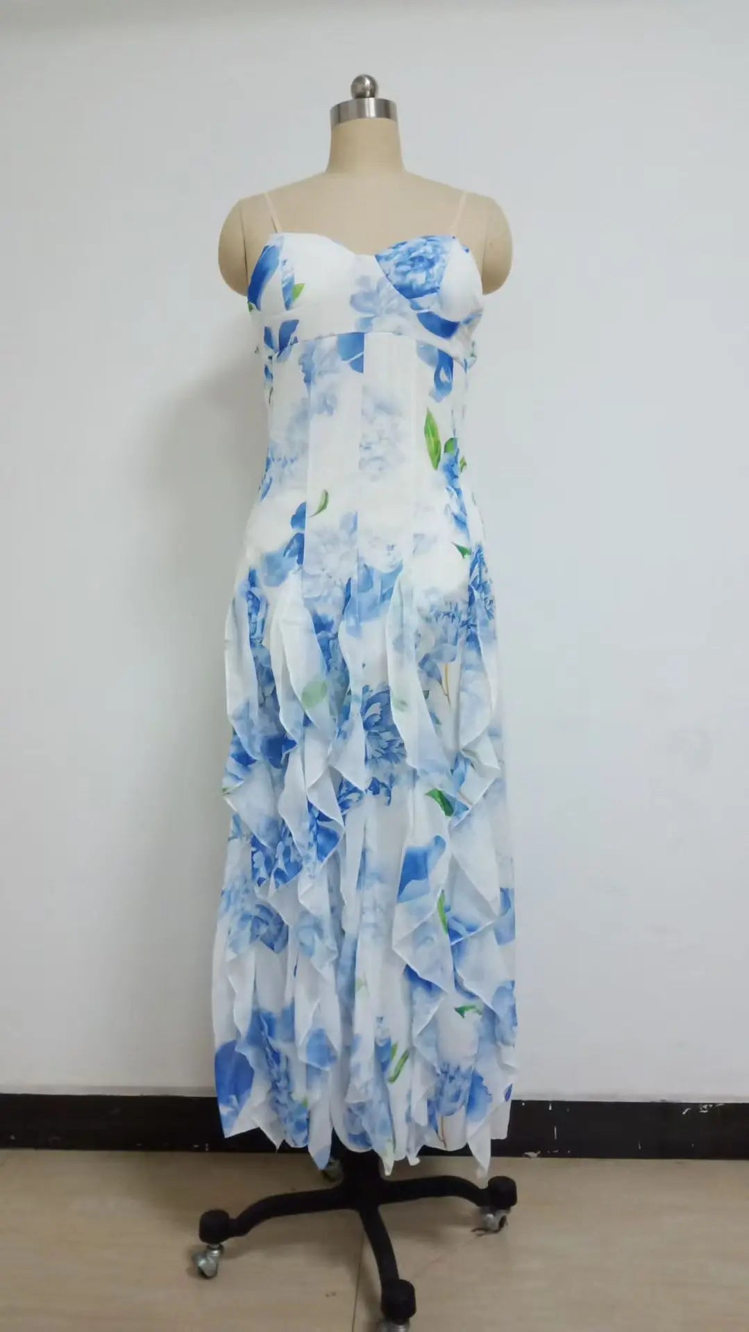 Women's 2025 Off Shoulder Formal Gown Organza Long Evening Dress with Floral Print Flowy A - Line Prom Maxi Summer Dress - TRENSET