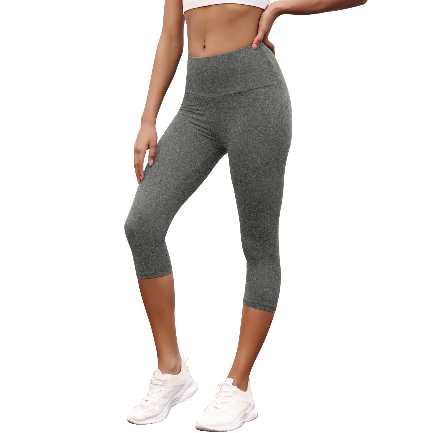 Women's High Waisted Capri Pants Super Soft No See Through Workout Yoga Push Up Gym Fitness Running Athletic Leggings - TRENSET
