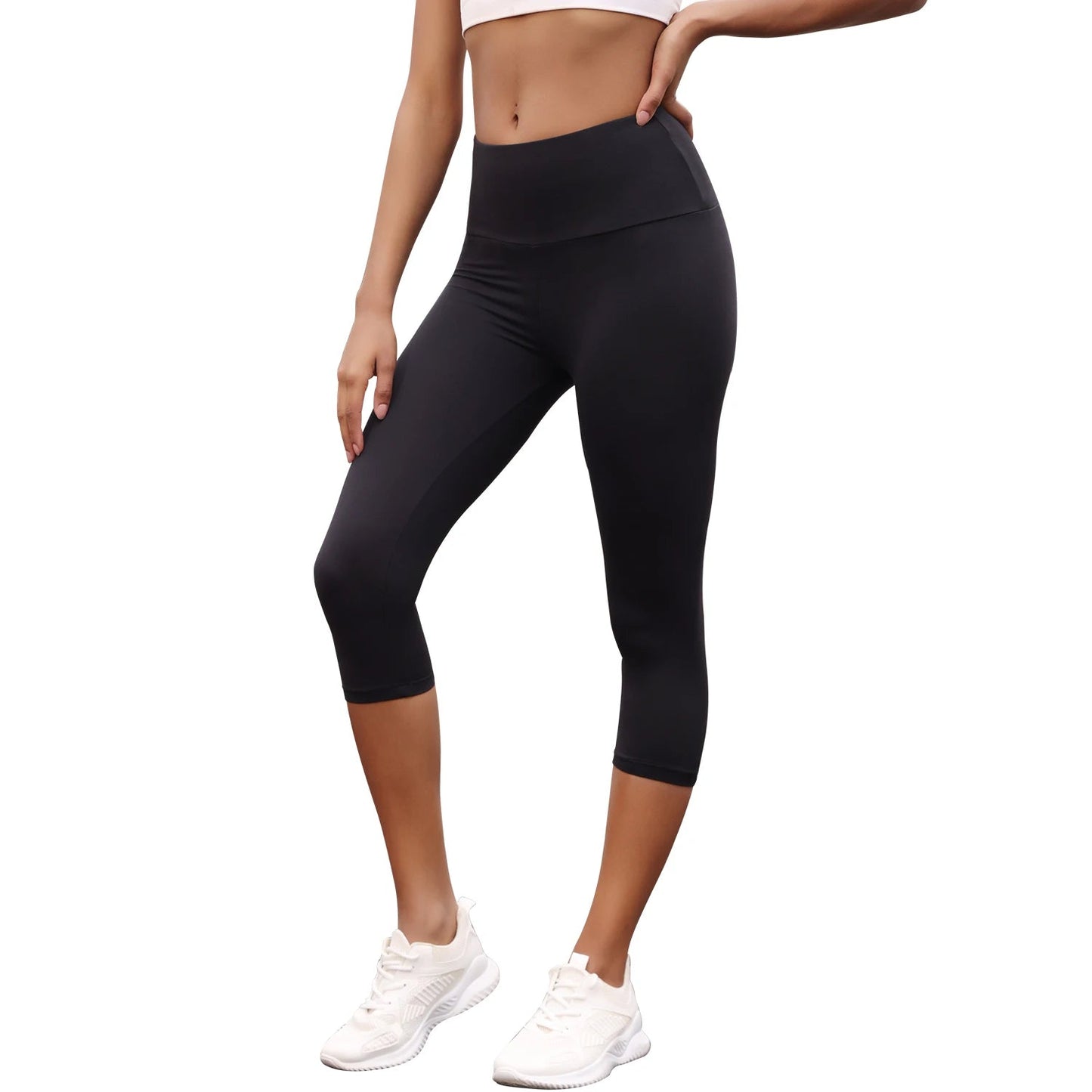 Women's High Waisted Capri Pants Super Soft No See Through Workout Yoga Push Up Gym Fitness Running Athletic Leggings - TRENSET