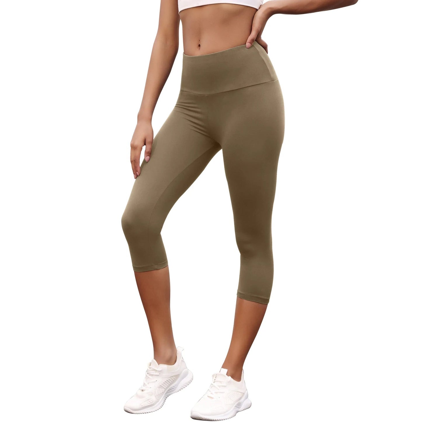 Women's High Waisted Capri Pants Super Soft No See Through Workout Yoga Push Up Gym Fitness Running Athletic Leggings - TRENSET