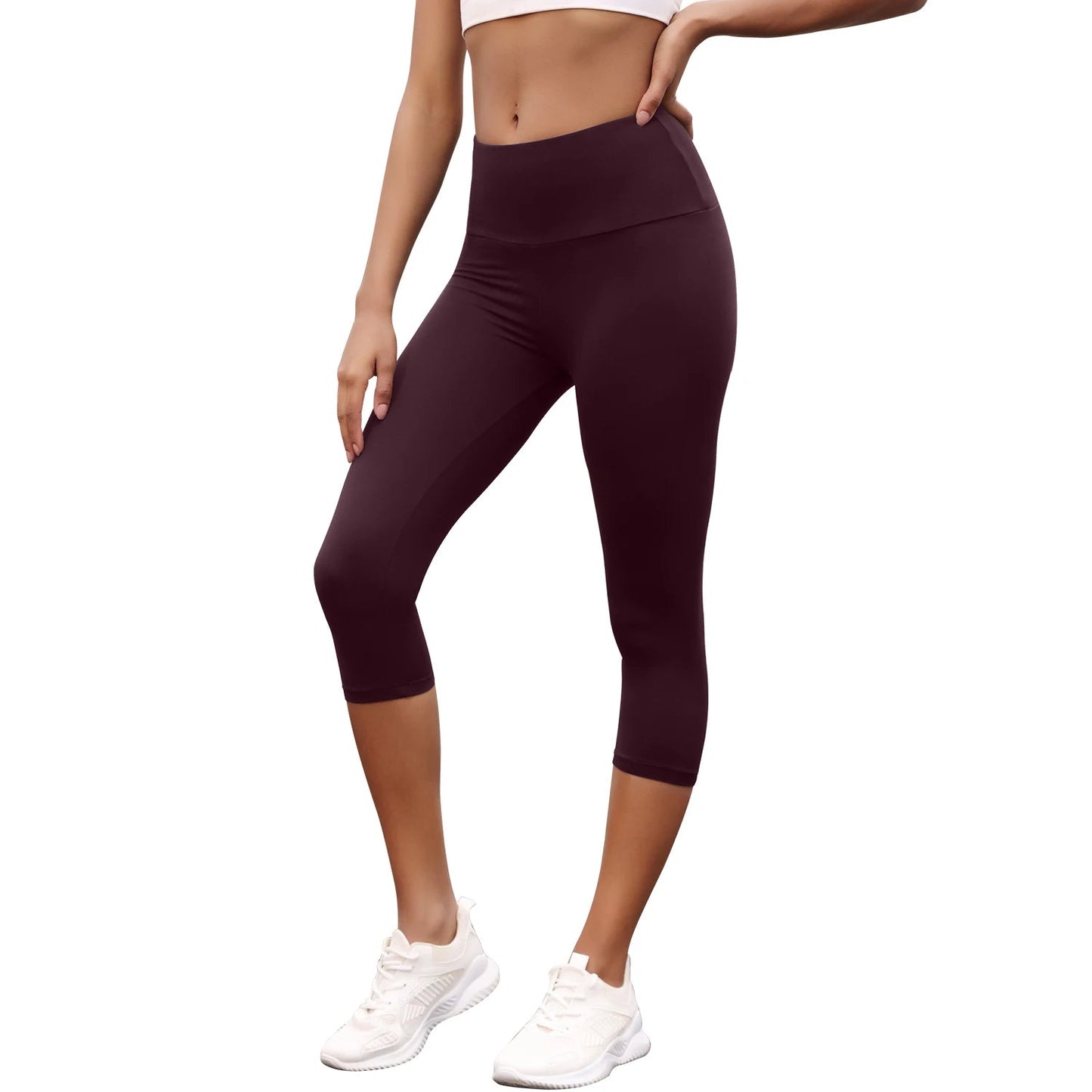 Women's High Waisted Capri Pants Super Soft No See Through Workout Yoga Push Up Gym Fitness Running Athletic Leggings - TRENSET