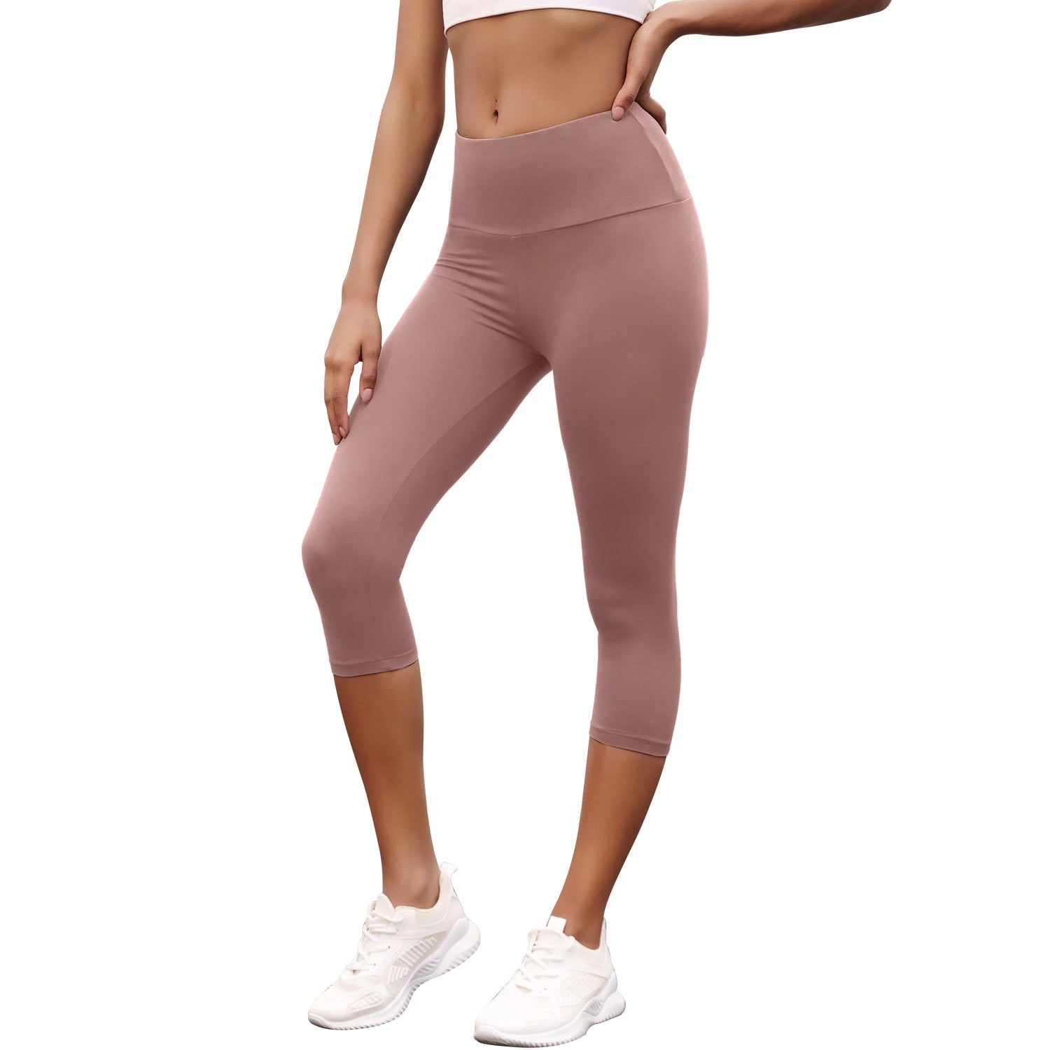 Women's High Waisted Capri Pants Super Soft No See Through Workout Yoga Push Up Gym Fitness Running Athletic Leggings - TRENSET