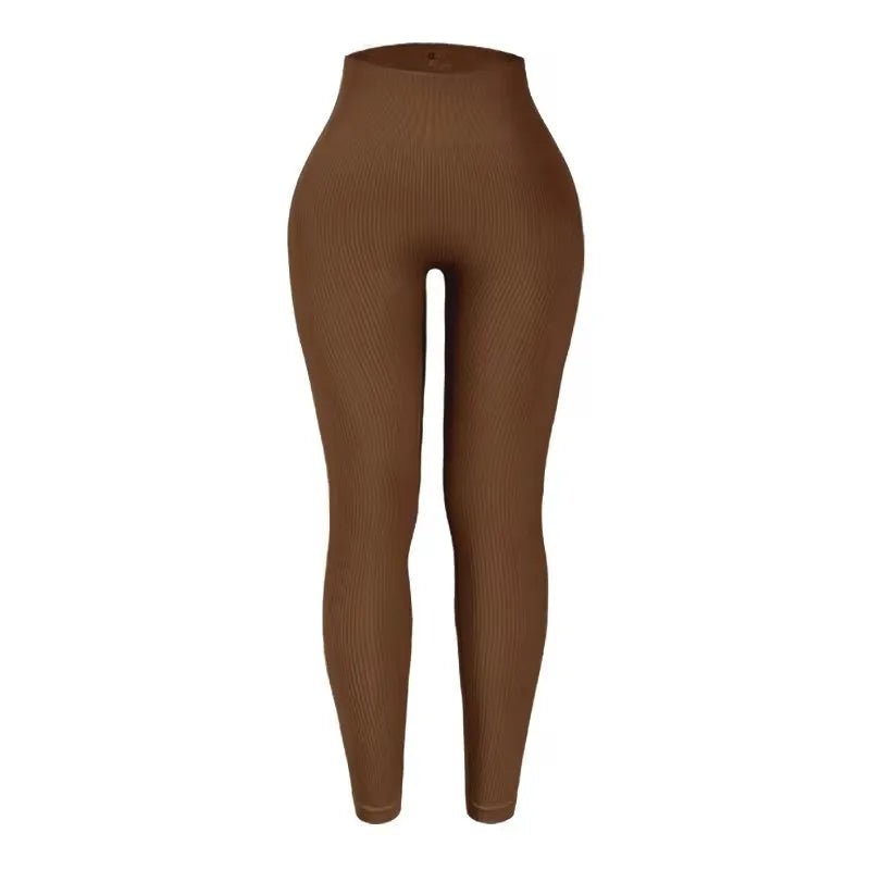Women's seamless knitted thread yoga pants high waisted sports leggings hip lifting running training slimming and fashionable - TRENSET