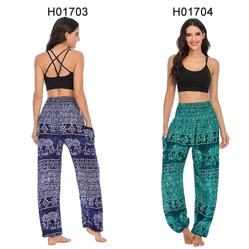 Yoga Pants Women Hippie Harem Printed Leggings Boho High Waisted Pantalone De Mujer Cintura Alta Calca Feminina Beach - TRENSET